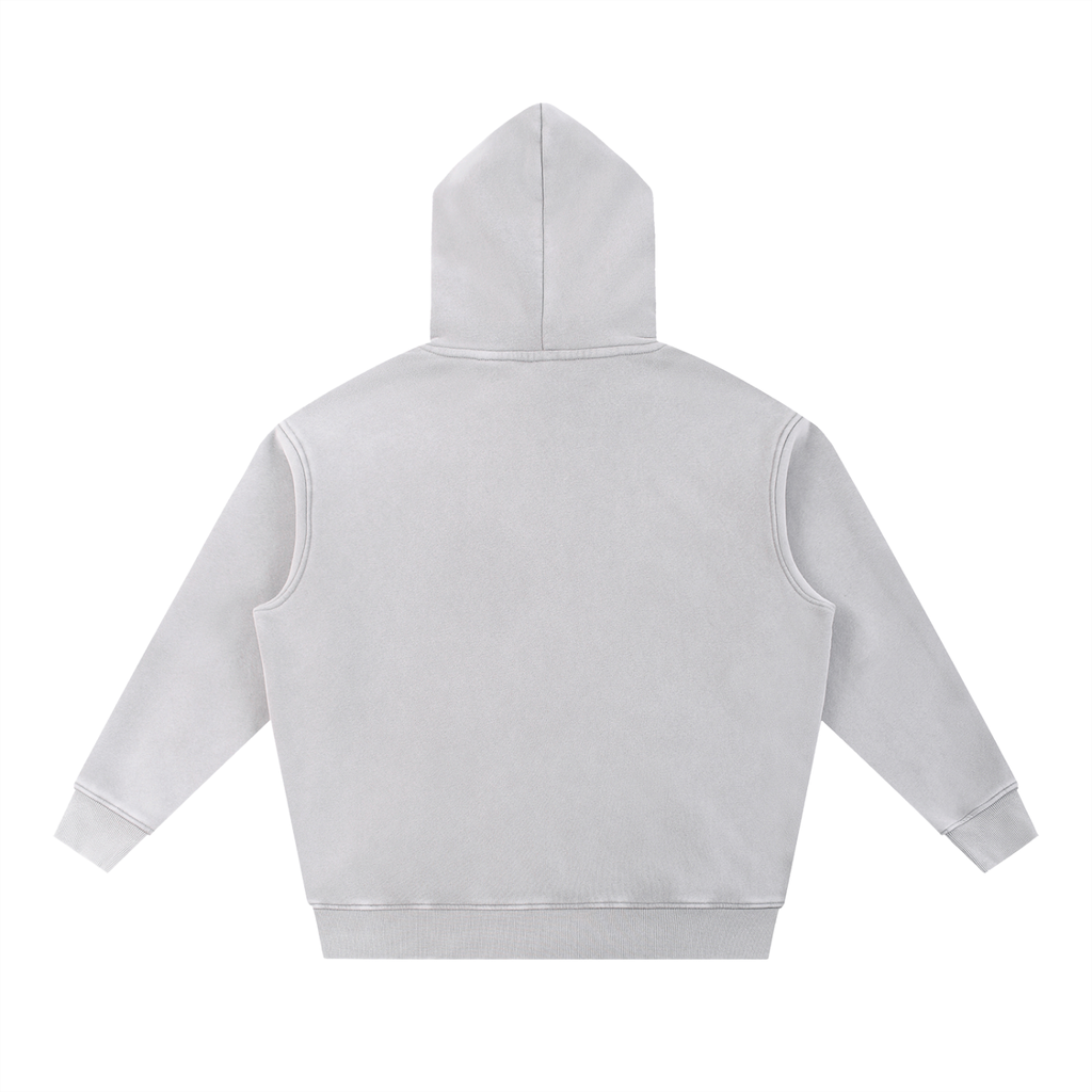 "END OF WORLDS" Snow Wash Fleece Oversize Hoodie