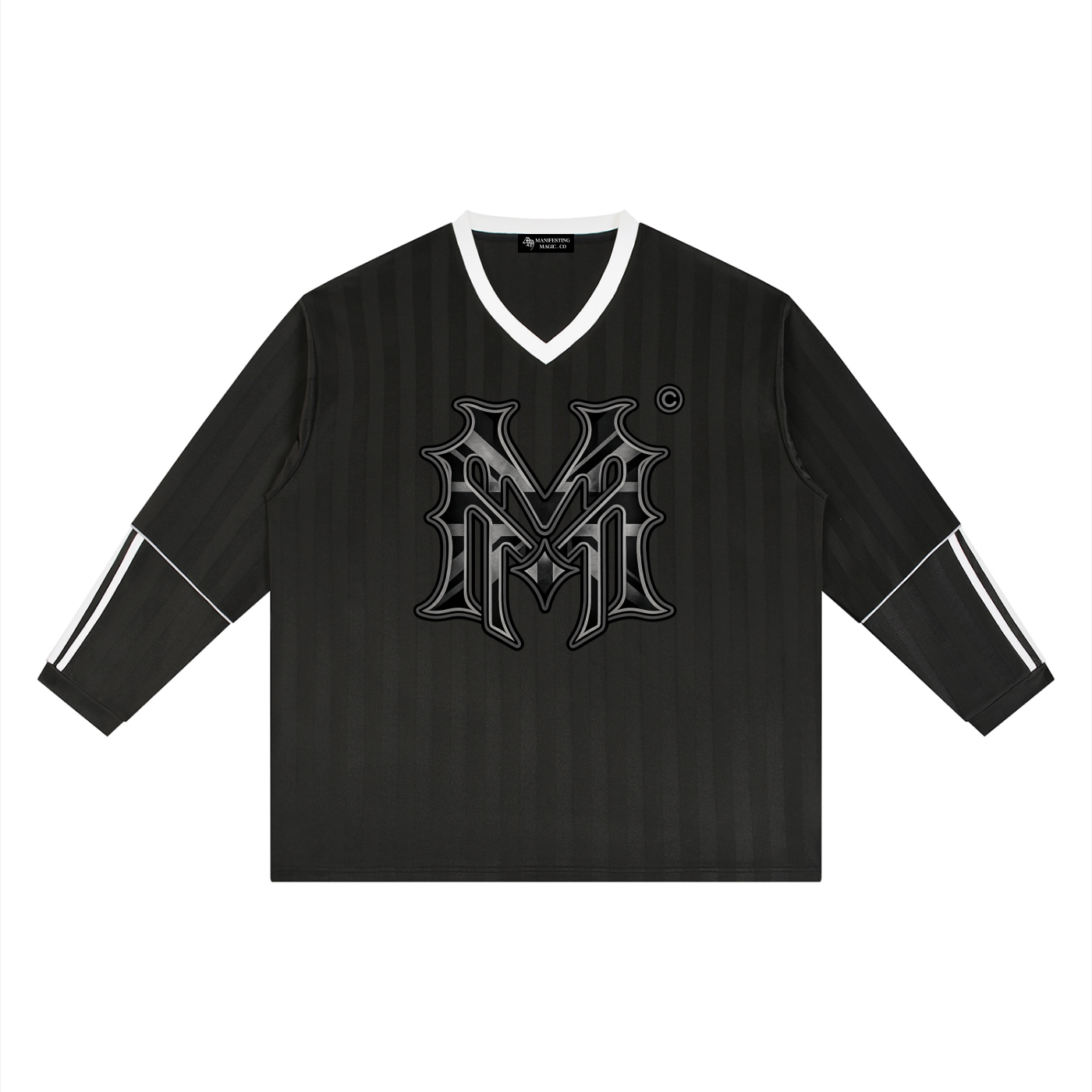 BLACK UNION JACK MM MONOGRAM FOOTBALL JERSEY