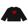 "I AM" UNISEX WAFFLE RAW EDGE SWEATER (BLACK)