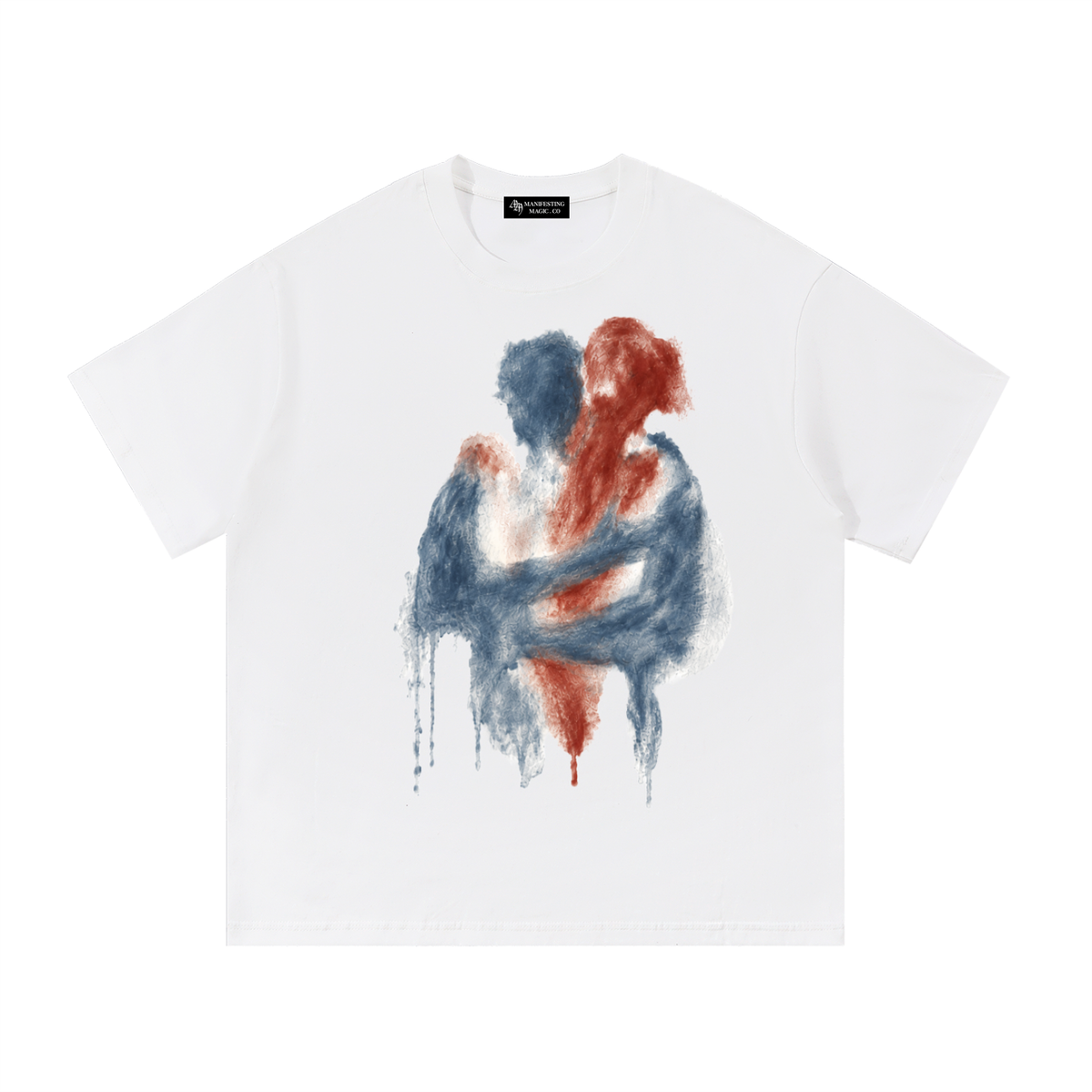008 - “LOVERS” Tee - ( Pastel Blue / Burgundy / White )