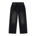 Denim Study 001 - Black Vintage Wash Wide Leg Jeans