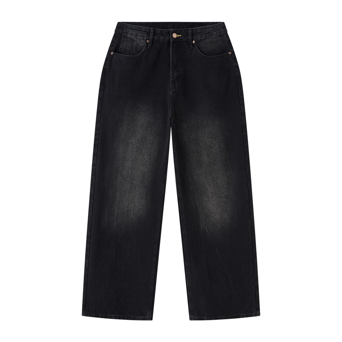 Denim Study 001 - Black Vintage Wash Wide Leg Jeans