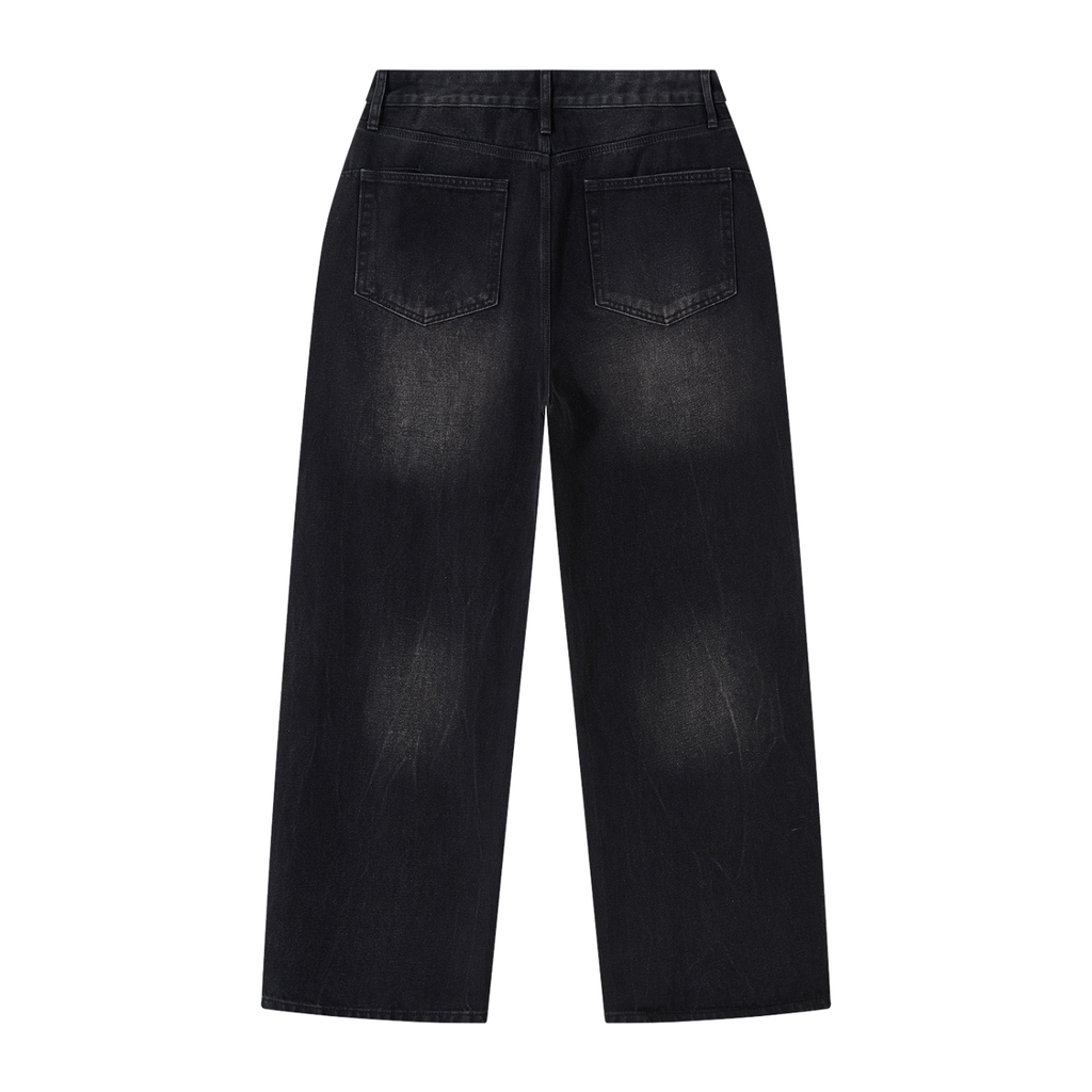 Denim Study 001 - Black Vintage Wash Wide Leg Jeans