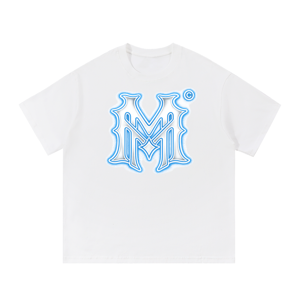 MM MONOGRAM TEE - WHITE / ICE BLUE