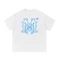 MM MONOGRAM TEE - WHITE / ICE BLUE