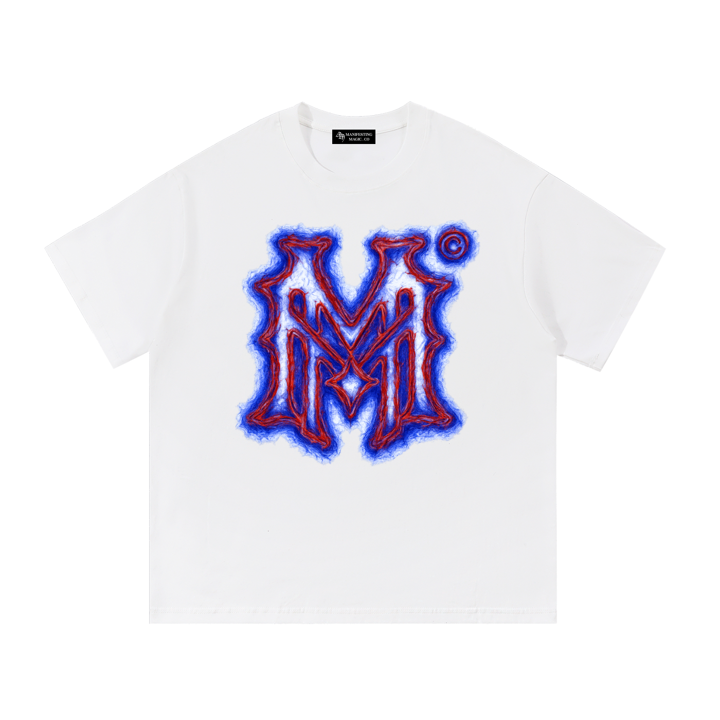 MM Static Monogram Tee - Red / Blue