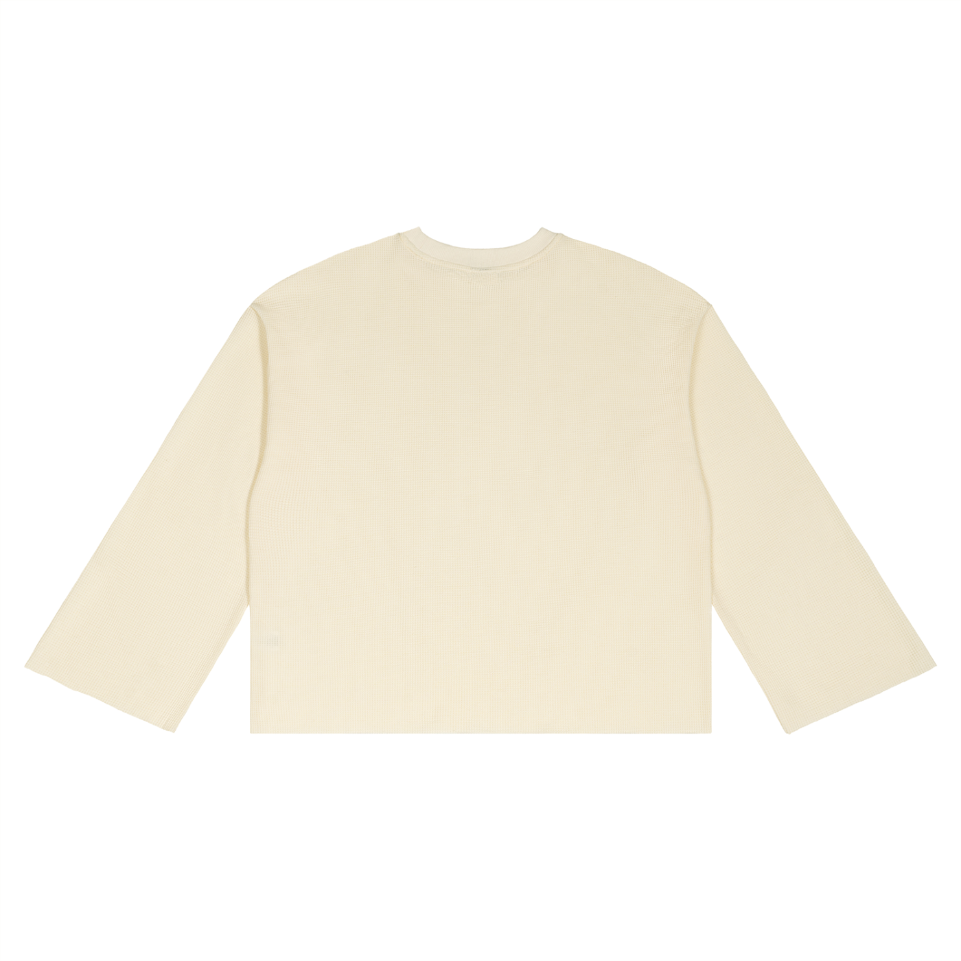 "I AM" UNISEX WAFFLE RAW EDGE SWEATER (CREAM)