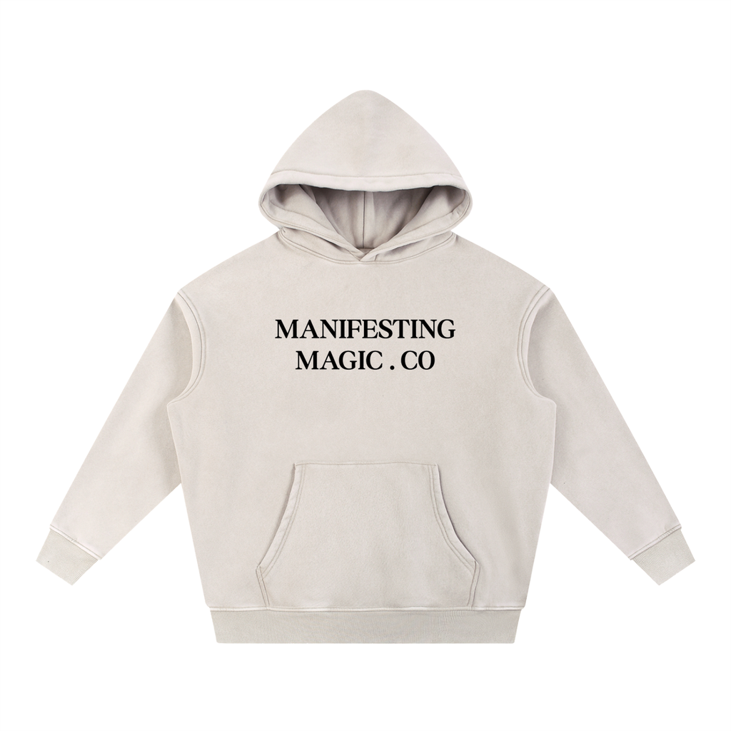 MM Signature Snow Wash Oversized Hoodie — Sandstone