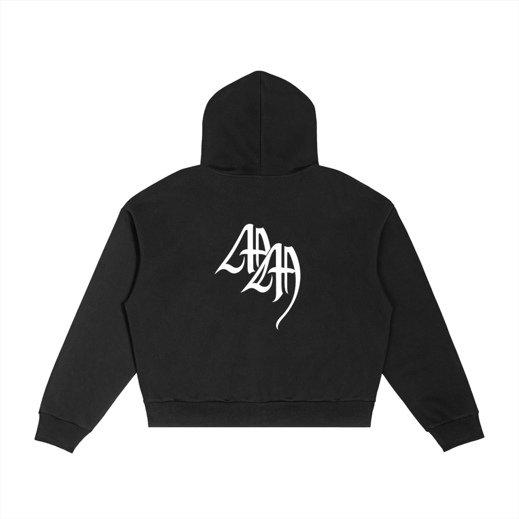 MM Plaid Zip Hoodie - Black
