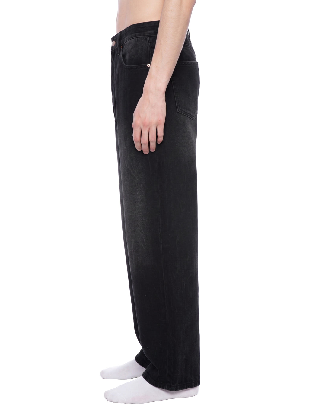 Denim Study 001 - Black Vintage Wash Wide Leg Jeans