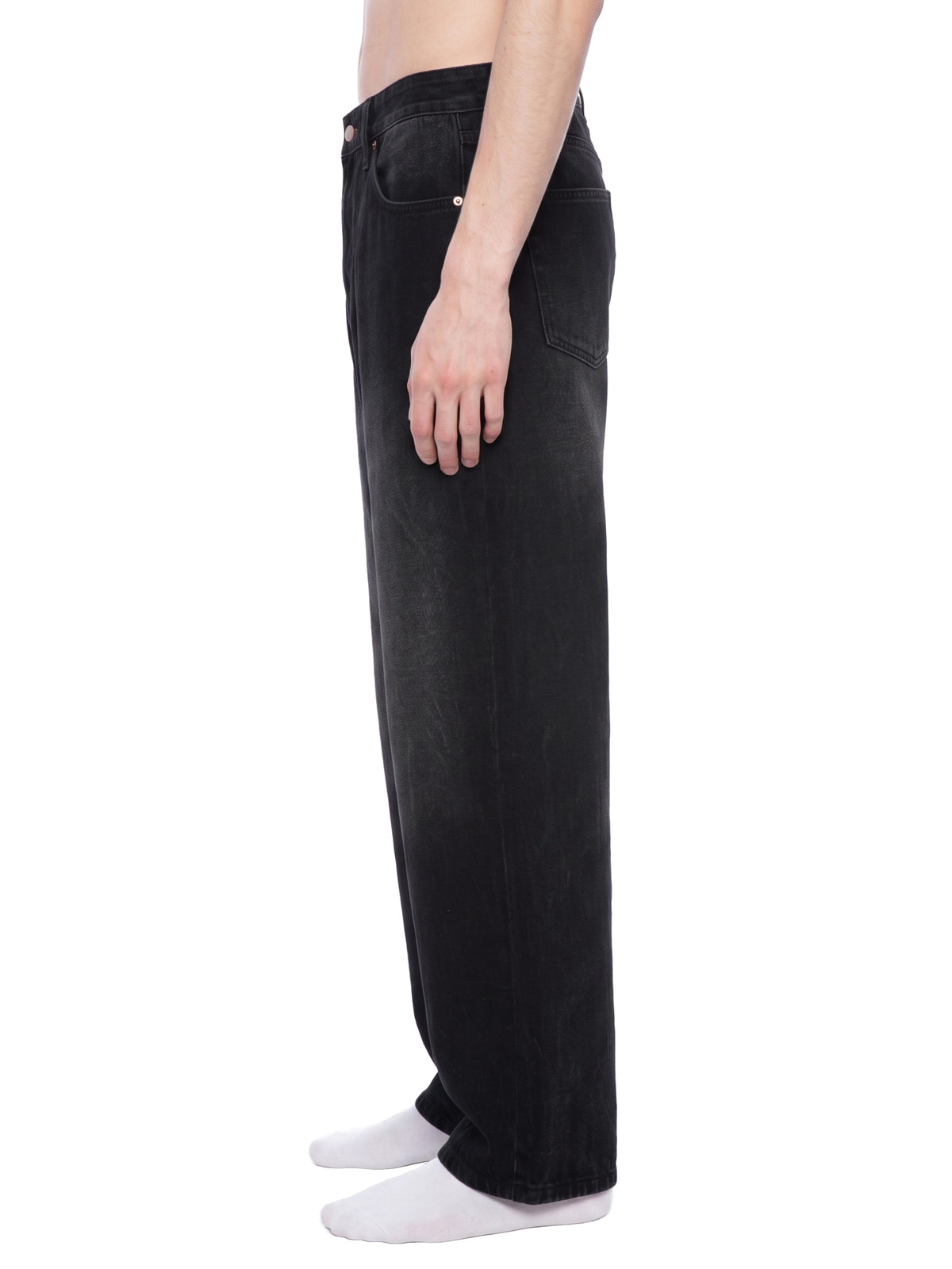 Denim Study 001 - Black Vintage Wash Wide Leg Jeans