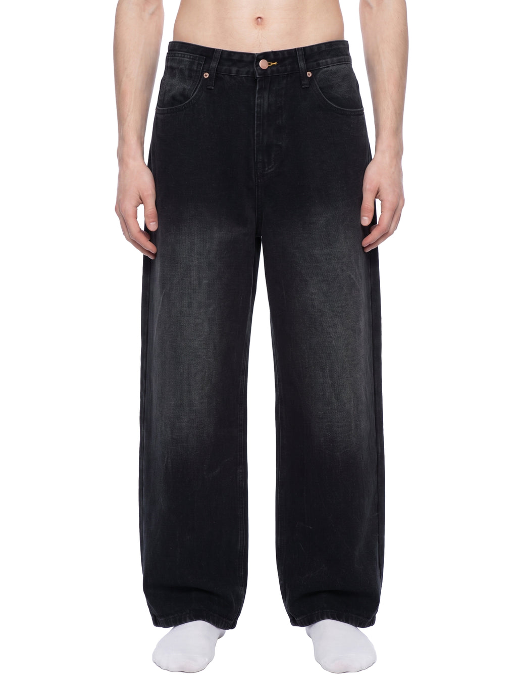 Denim Study 001 - Black Vintage Wash Wide Leg Jeans